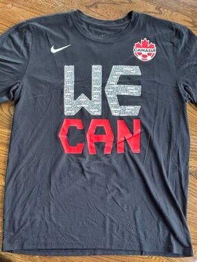 Nike CANADA Soccer 'WE CAN' Black Graphic Tee